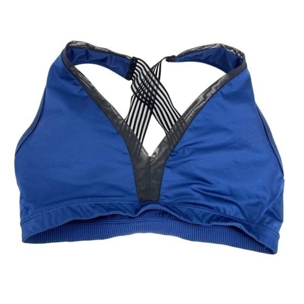 Victoria's Secret Sports Bra VSX Navy Lace Bralette Size medium Strappy Back